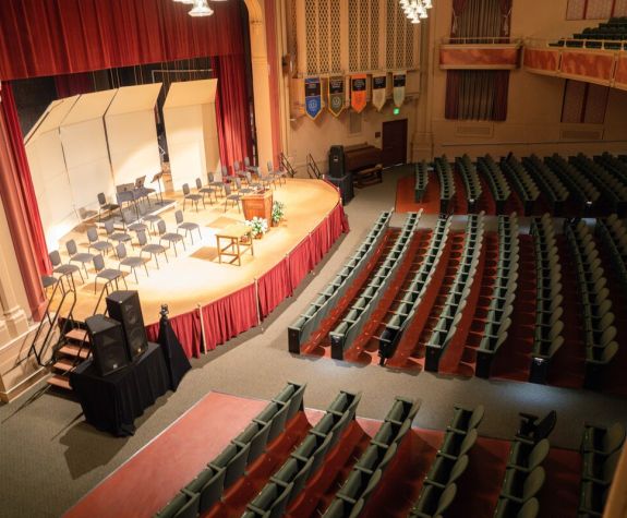 interior of faye spanos concert hall